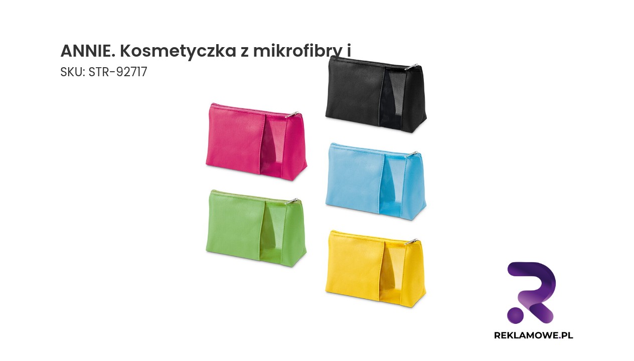 ANNIE. Kosmetyczka z mikrofibry i siateczki zapinana ANNIE kosmetyczka z mikrofibry i - zdjęcie produktu