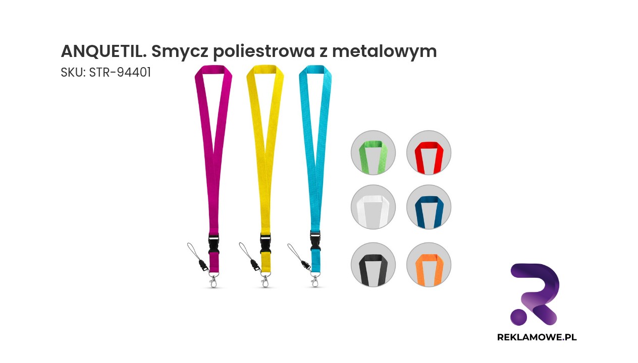 ANQUETIL smycz poliestrowa z metalowym zapięciem