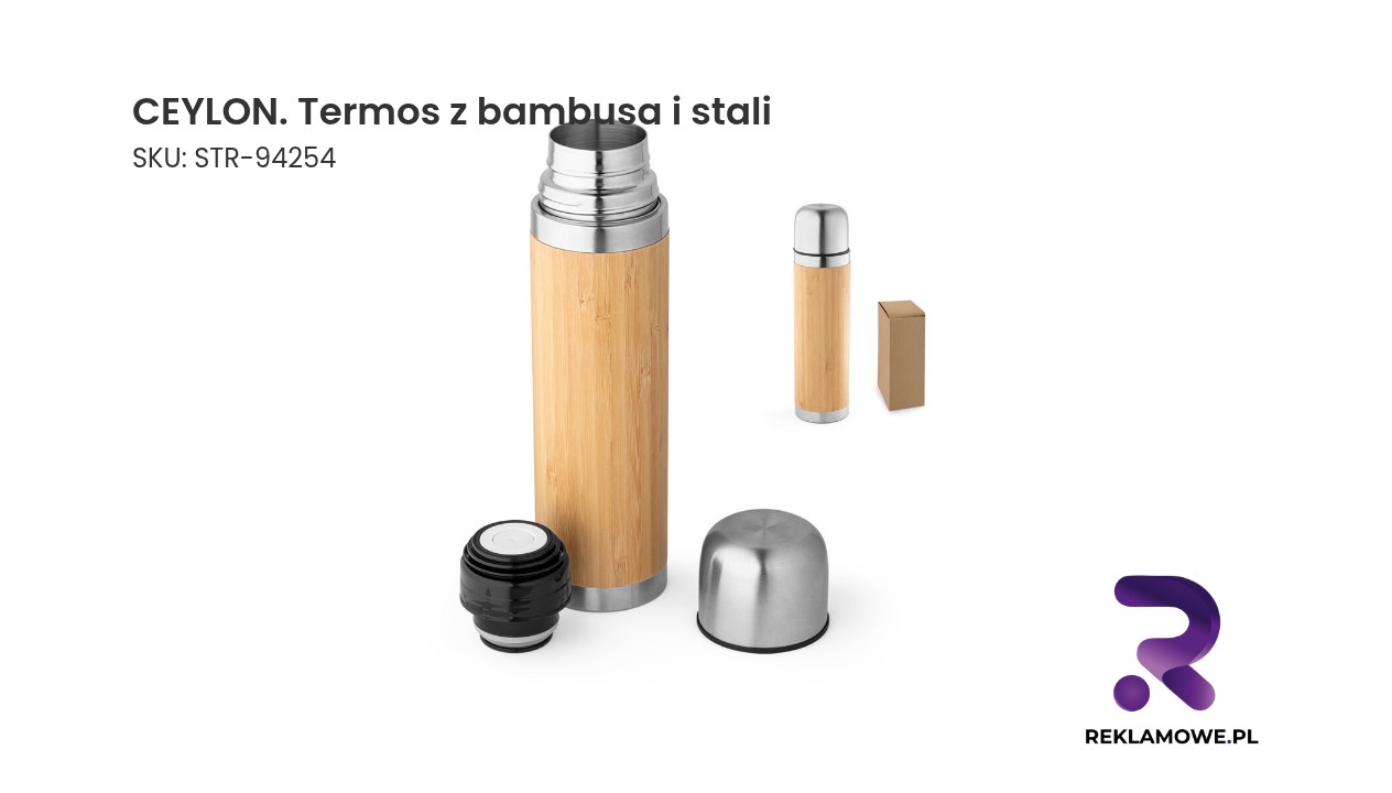 CEYLON. Termos z bambusa i stali nierdzewnej 450 ml CEYLON termos z bambusa i stali – elegancki termos na napoje