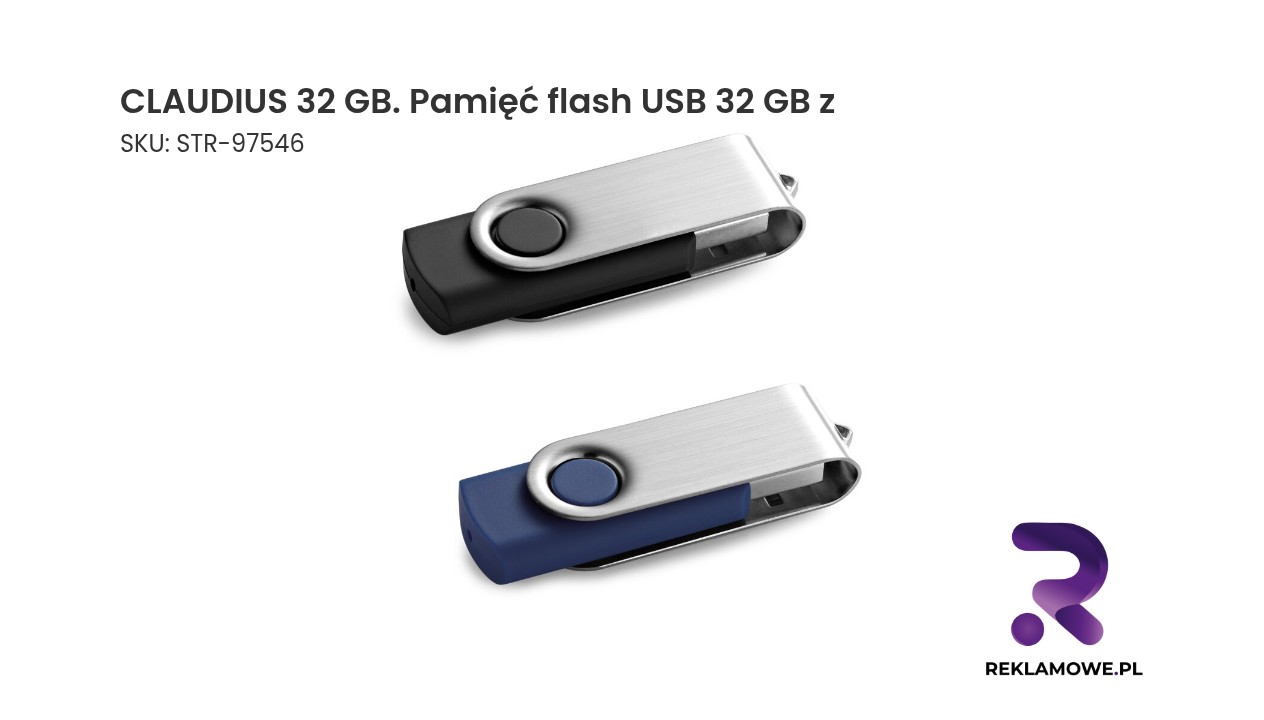CLAUDIUS 32 GB. Pamięć flash USB 32 GB z metalowym klipsem CLAUDIUS 32 GB – pamięć flash USB 32 GB