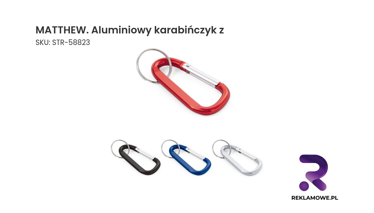 MATTHEW. Aluminiowy karabińczyk z brelokiem MATTHEW aluminiowy karabińczyk z – zdjęcie produktu